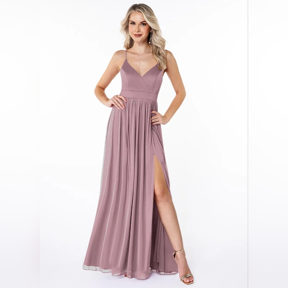 Azazie kiri Dress, dusty rose color, size 10, new with tags.